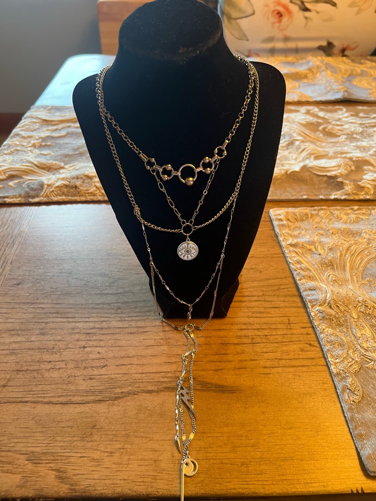 American Eagle Silver-Tone Layered Charm Necklace